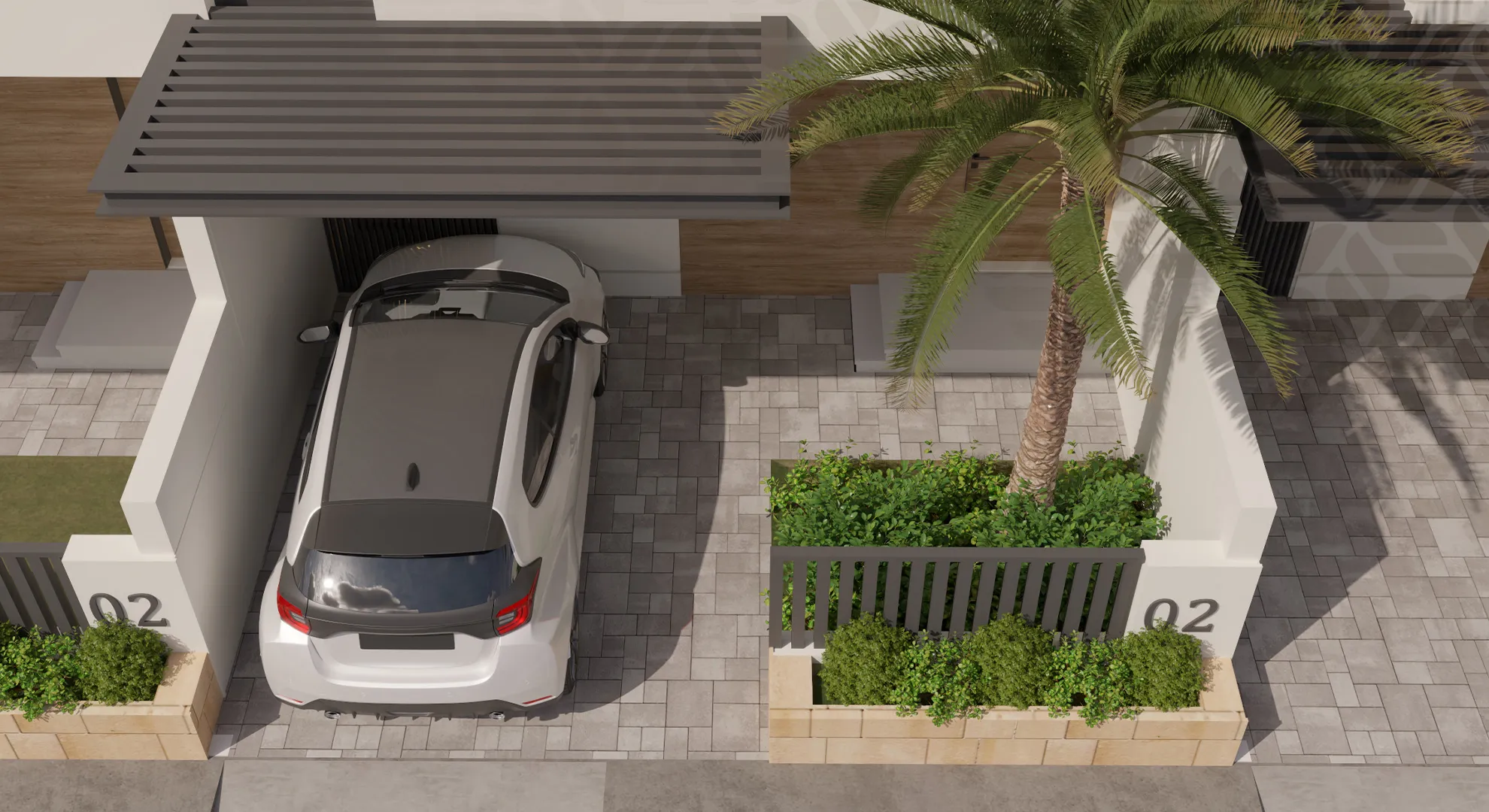 Commercial Exterior House Design for Numou Alcove Project in Saudi Arabia render designed by Misaha for Interior Design & Construction company