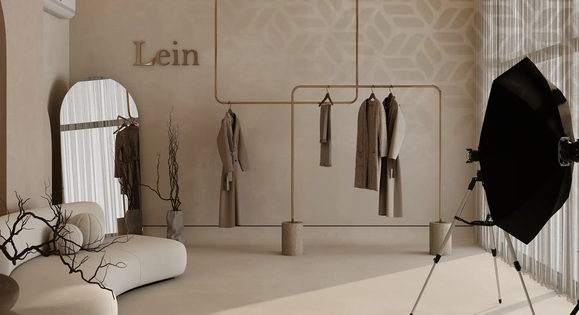 Commercial Interior Design for Lein photography studio render designed by Misaha for Interior Design & Construction company